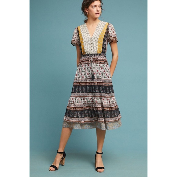 One September Anthropologie Provencal Midi Dress